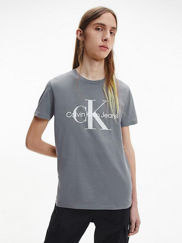 Calvin Klein USA Slim Monogram Mens T-Shirt Grey 8407215-CL